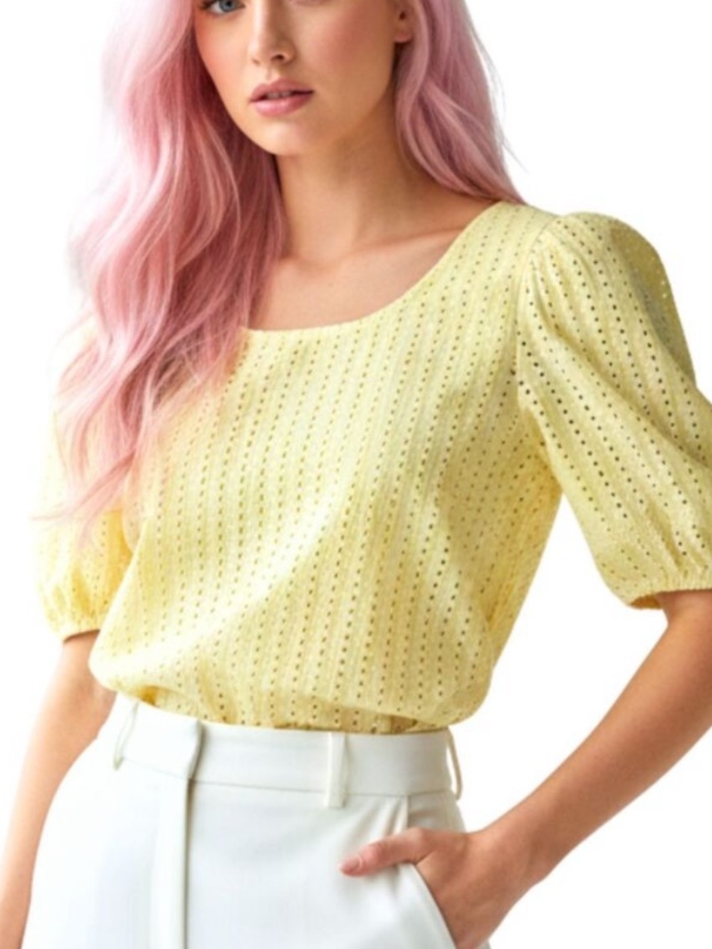 NWOT Loft Eyelet Cutout Open Back Blouse